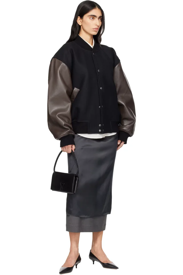 AMI Paris Black Voulez-Vous Wallet On Strap Bag, photo 4 of 4 from SSENSE