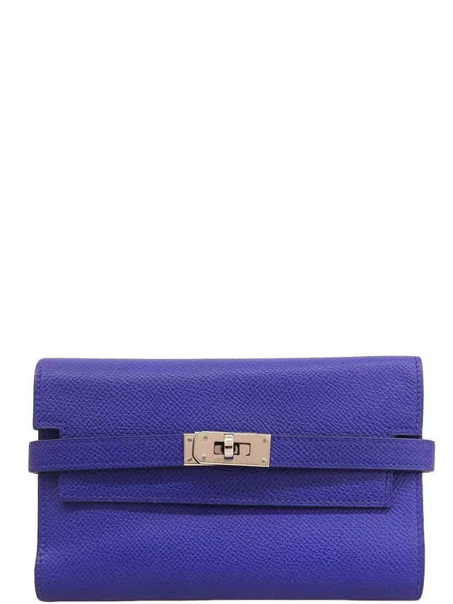 Hermès 2012 Kelly Wallet Compact Electric in Epsom leather from VINTAGE QOO TOKYO