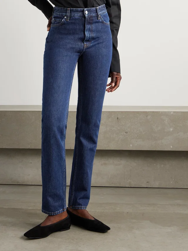 TOTEME Garderob high-rise slim-leg organic jeans in indigo 100% Cotton, photo 3 of 6 from NET-A-PORTER (Canada)