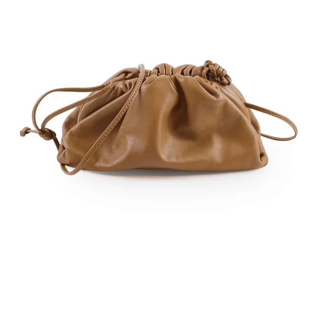 Bottega Veneta Mini Pouch Bag Tan Brown in Brown Leather from The Purse Affair