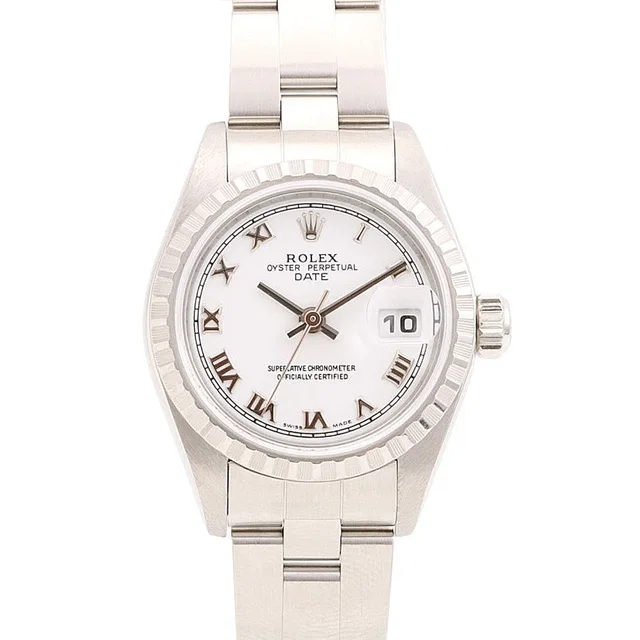 Rolex Manufactured circa 2002, Oyster Perpetual Date 26mm 79240 Automatic White in White from VINTAGE QOO TOKYO