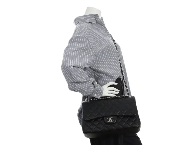 Chanel Jumbo Black Quilted Lambskin Classic Double Flap in Black Lambskin from Ann's Fabulous Finds, photo 10 of 10