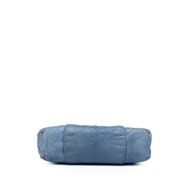 Blue Chanel Medium Quilted Iridescent Calfskin Chic Quilt Accordion Flap Shoulder Bag in Blue Calfskin from Designer Revival, photo 2 of 2