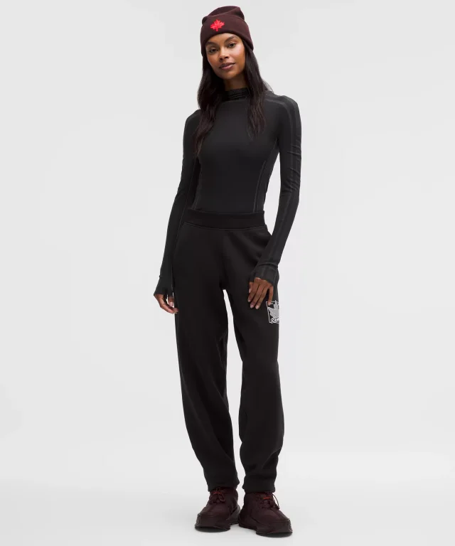 lululemon Team Canada Women's Seamless Mockneck Base Layer *COC Logo in Black/White, photo 2 of 7 from lululemon