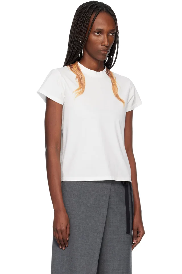 MM6 Maison Margiela Off-White Cotton Jersey T-shirt, photo 2 of 4 from SSENSE