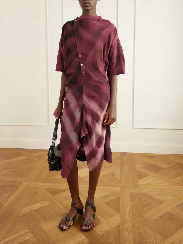 LEMAIRE Printed jersey midi shirt dress in Red, photo 2 of 2 from NET-A-PORTER (Canada)