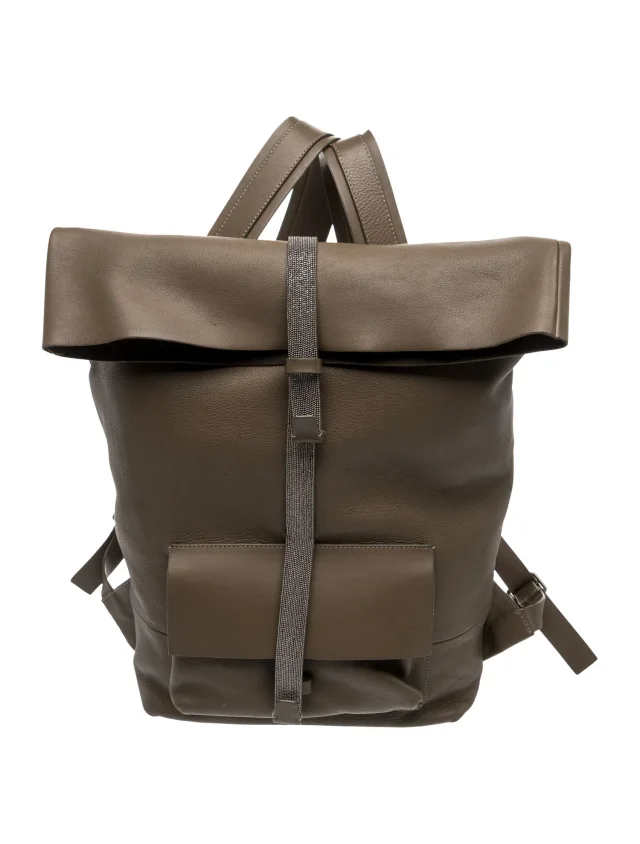 Brunello Cucinelli Monili Backpack in brown|red Suede from The RealReal