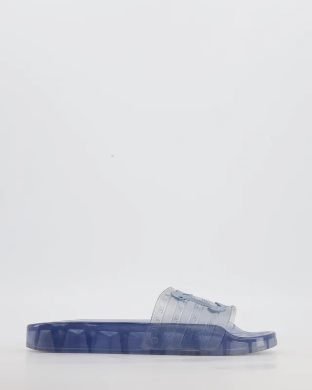 Chanel Blue CC Logo PVC Slides Size EU 36 in Blue from Sellier