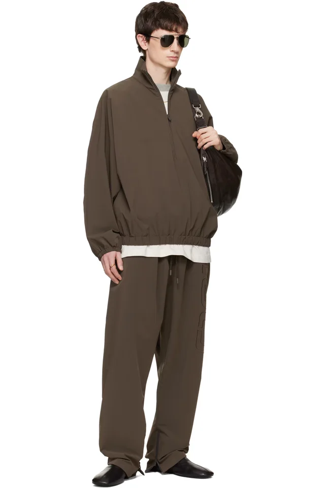 Fear of God ESSENTIALS Brown Active Trace Track Pants, photo 4 of 4 from SSENSE