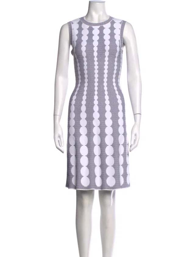 Alaïa Printed Knee-Length Dress in white from The RealReal