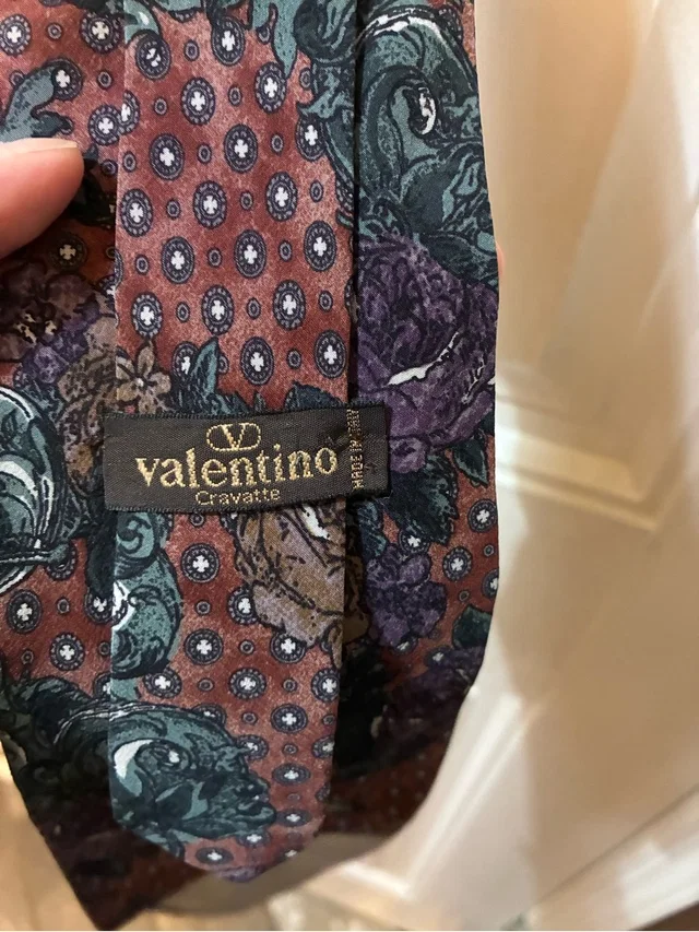 Valentino Garavani Vintage Burgundy Floral Silk Tie in green|red Silk from Poshmark