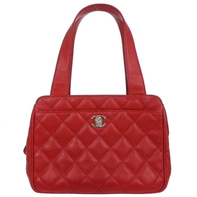 Chanel 1996-1997 Red Caviar Skin Handbag in Red Caviar leather from AMORE Vintage Tokyo