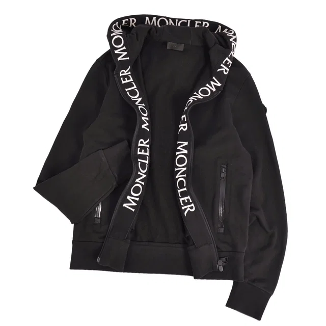 Moncler Hoodie Sweatshirt Black in Black from The Reluxe