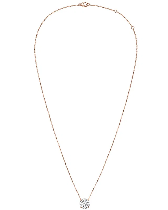 Diana M Lab Grown Diamonds Diana M. 14K Rose Gold 5.00 ct. tw. Lab-Grown Diamond Pendant Necklace, image 1 of 1 from Gilt