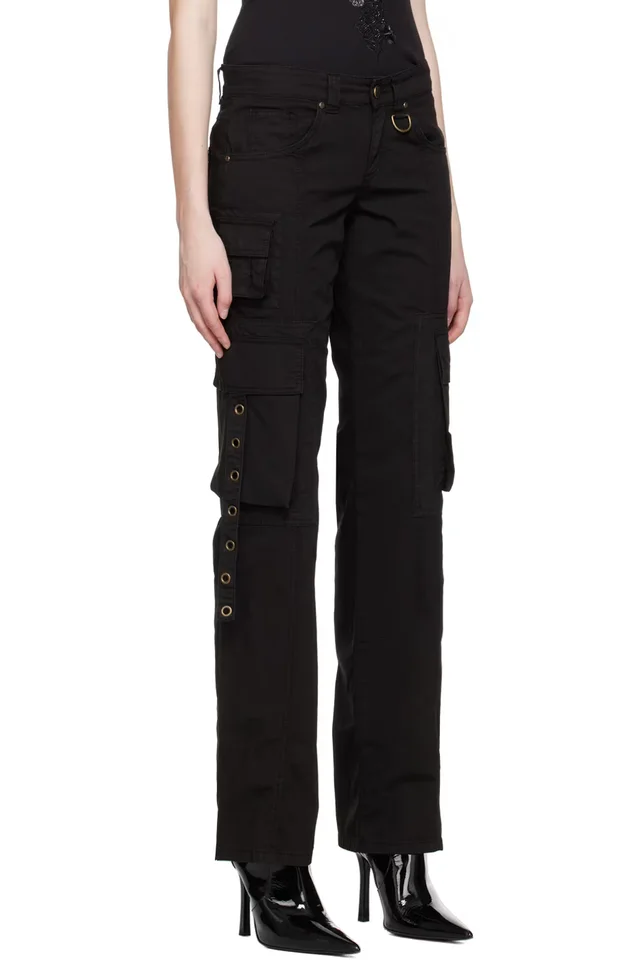 Blumarine Black Eyelet Trousers, photo 2 of 4 from SSENSE
