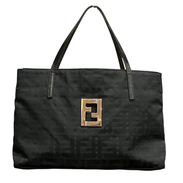 Fendi Zucca Handbag Nylon Leather in Nylon from The Reluxe