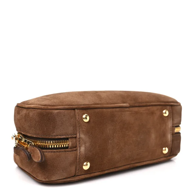 Miu Miu Padded Regular Arcadie Top Handle Bag Cacao in Suede from FASHIONPHILE, photo 4 of 9