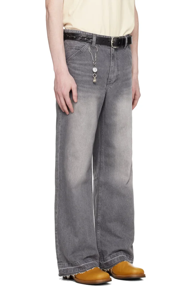 COOR Gray Cut-Off Semi Flare Jeans, photo 2 of 5 from SSENSE
