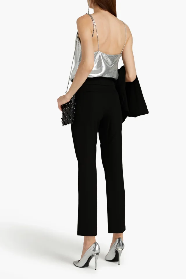 Rabanne Embellished Wool-Crepe Straight-Leg Pants in Black, photo 3 of 4 from THE OUTNET