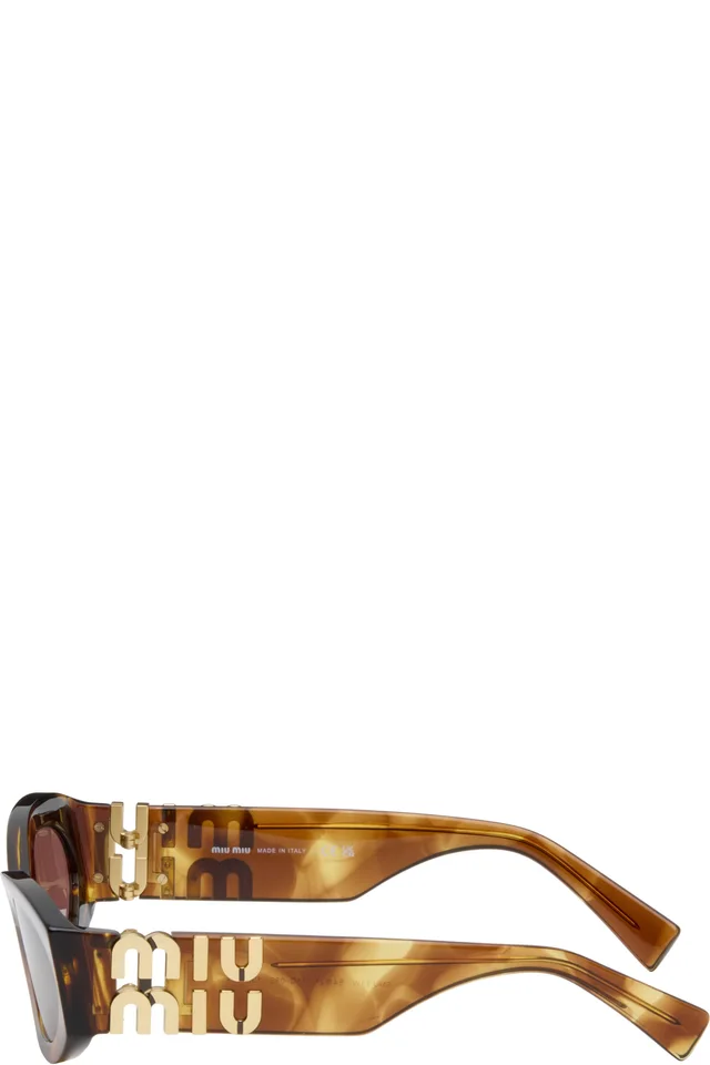 Miu Miu Eyewear Brown Miu Glimpse Sunglasses, photo 3 of 4 from SSENSE
