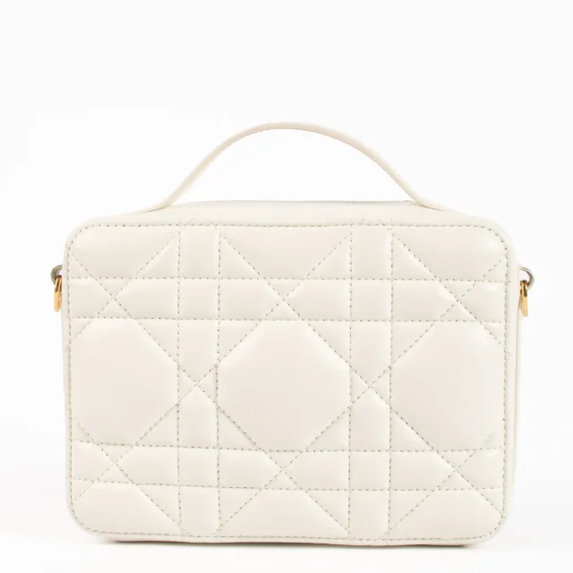 Dior White Macrocannage Calfskin Caro Box Bag in White Calfskin from Labellov, photo 4 of 7