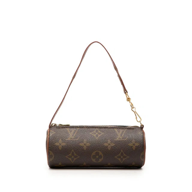 Brown Louis Vuitton Monogram Papillon Pochette Handbag in Brown Coated canvas from Designer Revival