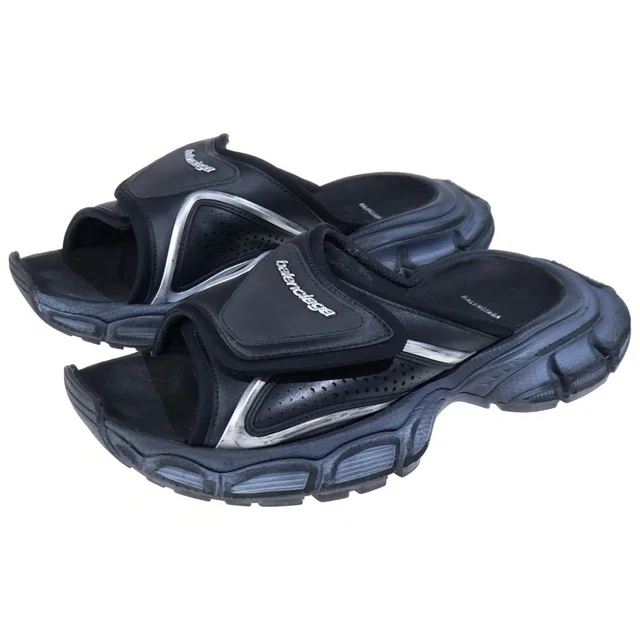 Balenciaga 3XL Slide Sandals Black in Black from The Reluxe