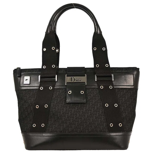 Dior Black Trotter Street Chic Tote Bag in Black Canvas from AMORE Vintage Tokyo