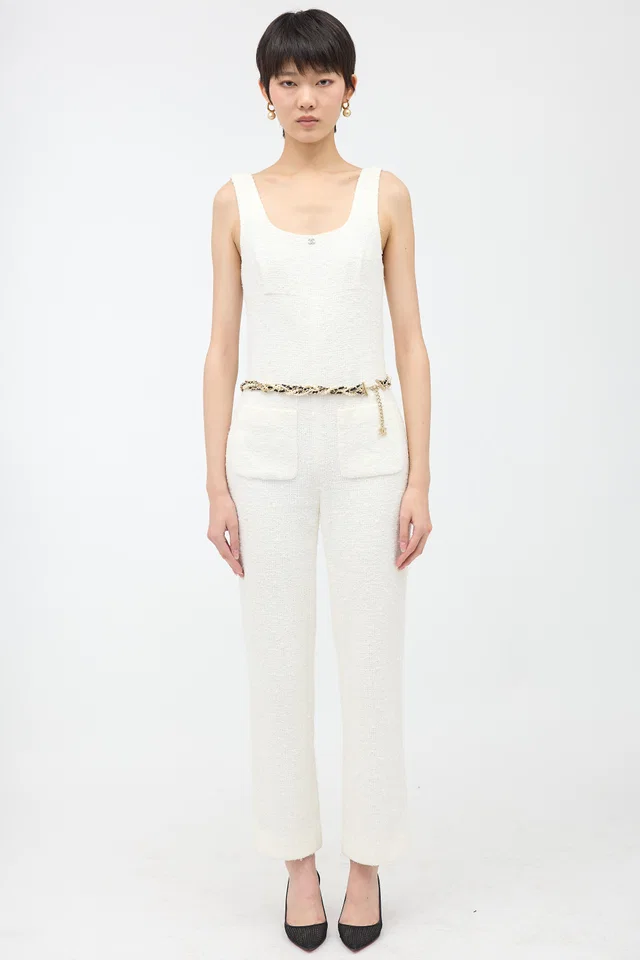 Chanel Coco Beach 2023 Tweed Jumpsuit in Tweed from VSP Consignment
