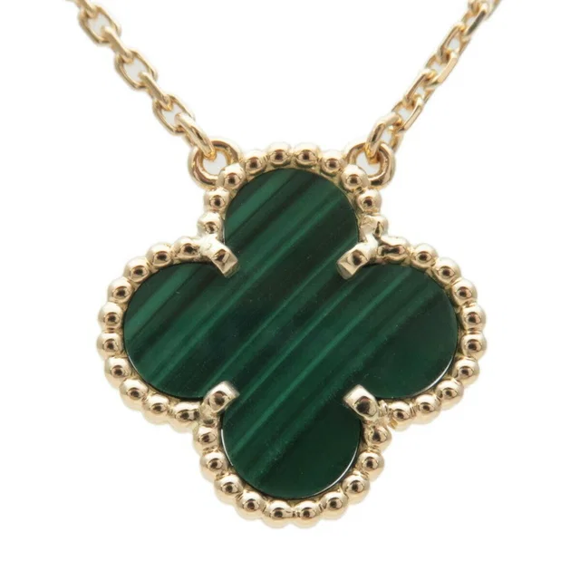 Vintage Alhambra Necklace Marachite Yellow Gold Used F/S | Van Cleef & Arpels | Buy at in Yellow from Truefacet