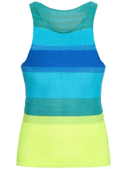 Agr Striped sleeveless t-shirt in 85% Nylon, 15% Elastane, photo 2 of 6 from LUISAVIAROMA