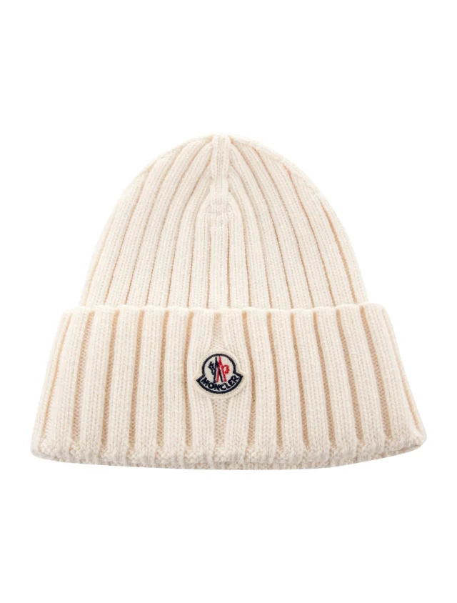 Moncler Virgin Wool Knit Beanie in Wool from The RealReal