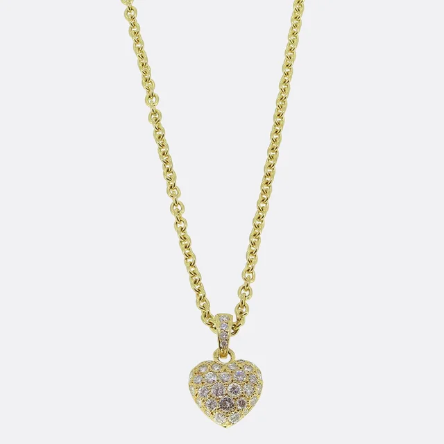 Cartier Pave Heart Pendant Necklace from The Vintage Jeweller