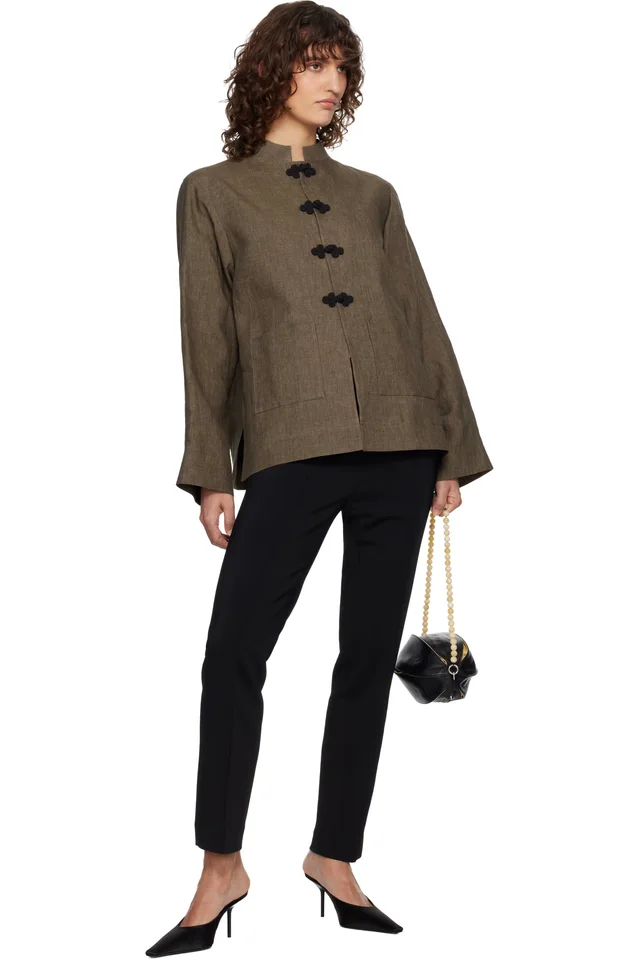 Róhe Black Cigarette Leg Trousers, photo 4 of 4 from SSENSE