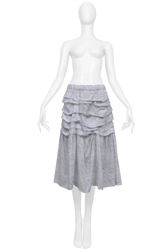 Comme des Garçons Layered And Gathered Grey Skirt 2006 in Grey from Resurrection Vintage