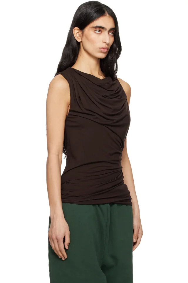 Entire Studios Brown Drape Tank Top, photo 2 of 4 from SSENSE