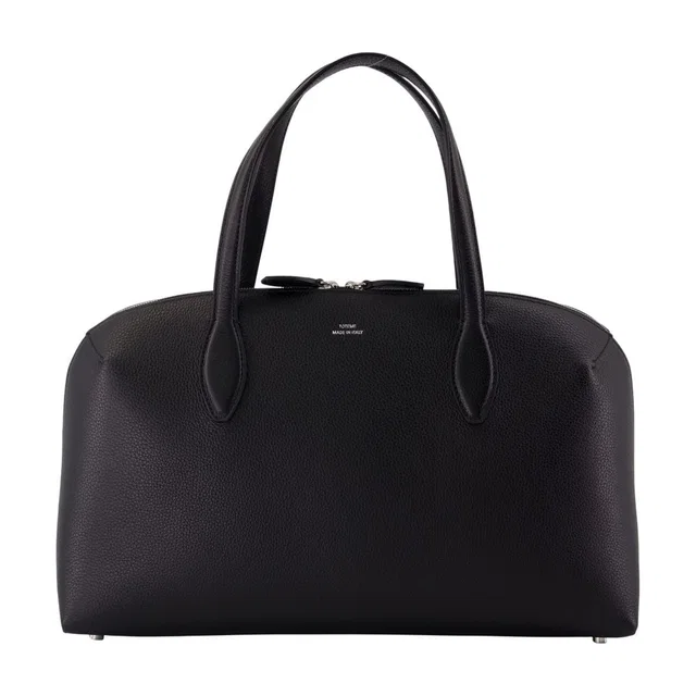 TOTEME Lounge Zip Shopper Tote Bag — Black Calfskin in Black Calfskin from HEWI