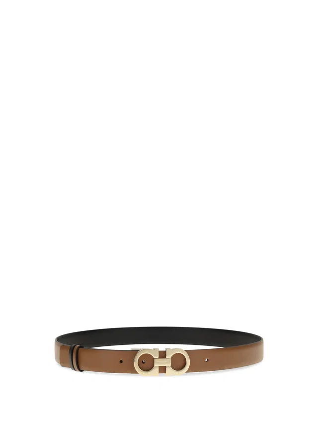 Ferragamo Reversible Leather Belt — Brown Calf in Brown Leather from HEWI