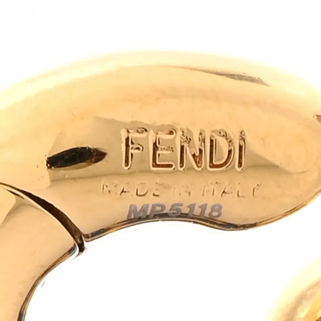 Fendi Metal Crystal Ear Cuff Blue Gold in Blue from FASHIONPHILE, photo 3 of 3