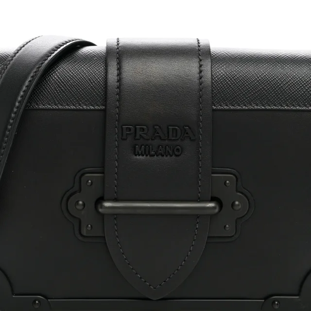 Prada City Calfskin Saffiano Cahier Bag Black in Black Saffiano leather from FASHIONPHILE, photo 7 of 9