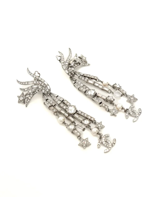 Chanel Coco Mark Rhinestone Clip-on Earrings from A Retro Tale, photo 2 of 5