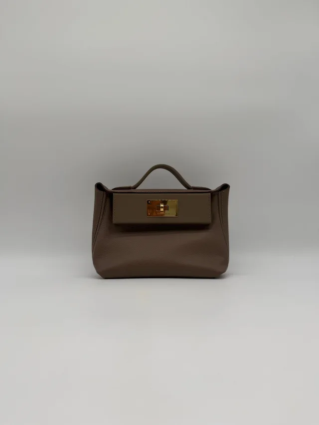 Hermès 24/ - 21 Etoupe Evercolor/Swift Gold Hardware in Taupe Swift leather from Luxury Promise, photo 2 of 11