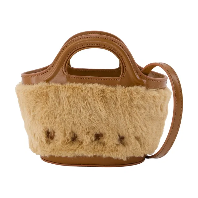 Marni Tropicalia Micro Top Handle Bag — Beige Synthetic in Beige Leather from HEWI