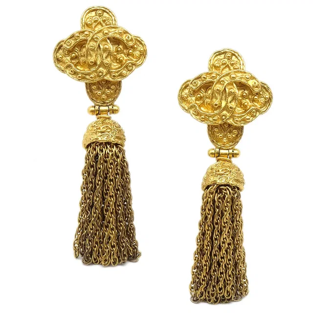 Chanel 1994 Filigree Earrings Clip-On Gold in Gold from AMORE Vintage Tokyo