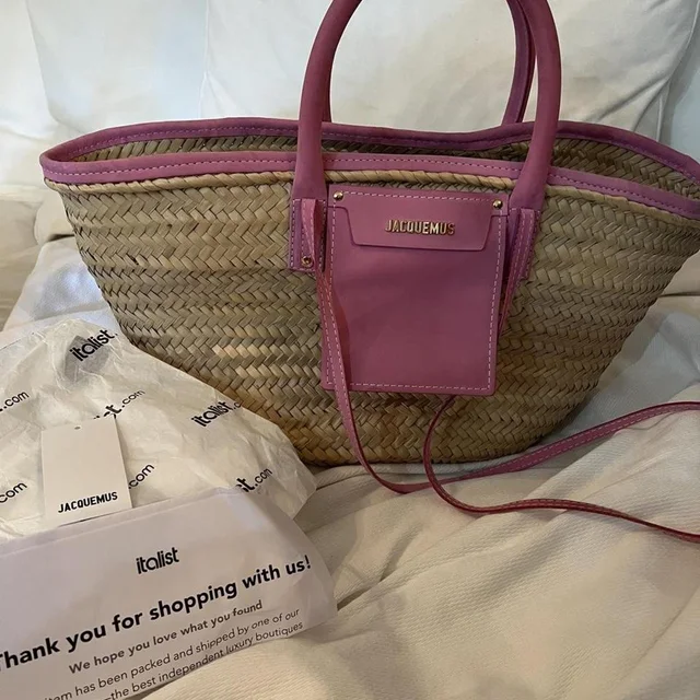 Jacquemus Women's Beach bags - Pink/White in white|pink from Depop, photo 1 of 1