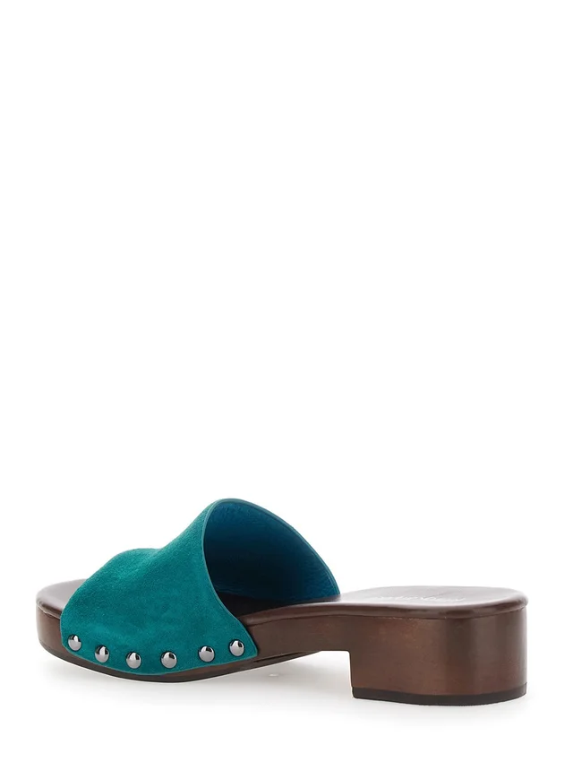 JEFFREY CAMPBELL CAMBRIE Blue Sandals with Turquoise Leather Straps for Women in Blue, photo 6 of 8 from Gaudenzi Boutique
