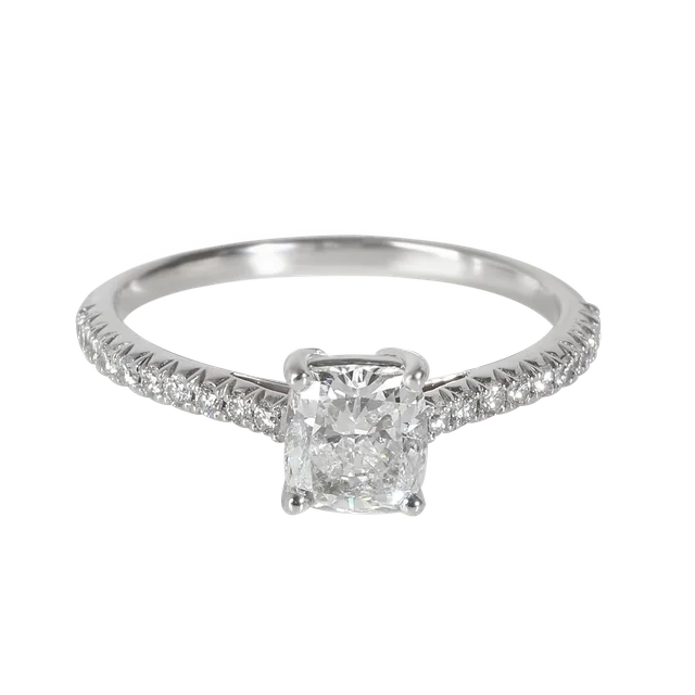 Tiffany & Co. 0.89 ct Cushion Modified Diamond Novo Engagement Ring from myGemma
