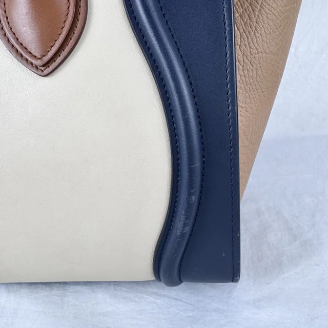 Celine Micro Luggage Tricolor Bag in calfskin from Reowned, photo 10 of 17