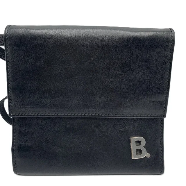 Balenciaga Leather Shoulder Wallet Black in Black Leather from LuxUness