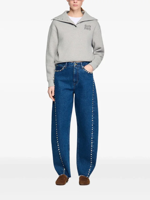 SANDRO rhinestone barrel jeans, photo 2 of 2 from FARFETCH